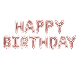 Balónková dekorace Happy Birthday 340cm x 35cm Růžová