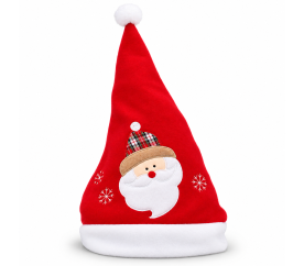 Aga Vánoční čepice Santa s károvanou čepicí