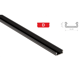 Hliníkový profil pro LED pásky D mini povrchový 1m ČERNÝ