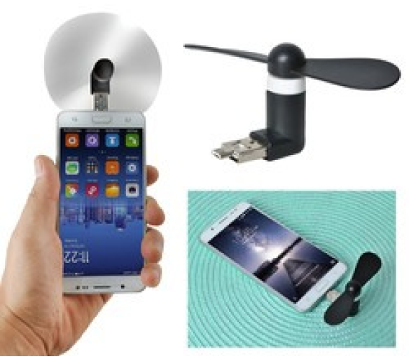Mini větráček microUSB černá ISO 5770