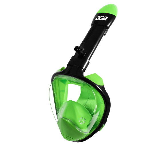 Aga Celoobličejová šnorchlovací maska S/M Černá/Zelená