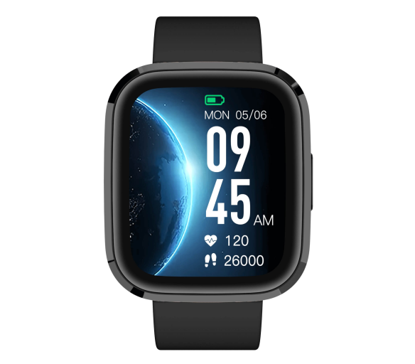 Garett GRC STYLE Chytré hodinky Černé s černým silikonovým řemínkem