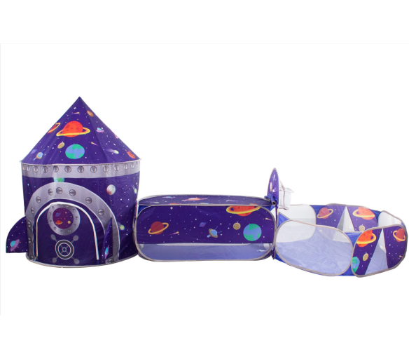 Aga4Kids Dětský hrací stan s prolézacím tunelem Galaxie
