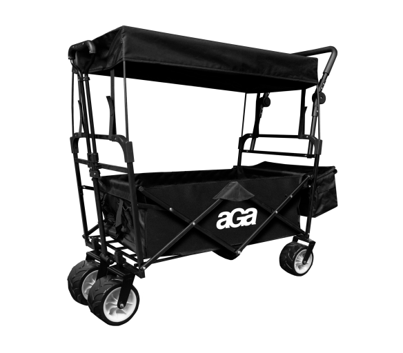 Aga Skládací přepravní vozík se stříškou MR4612 Černý