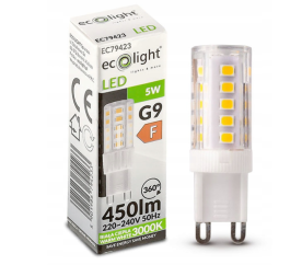 LED žárovka - G9 - 5W - 450lm - teplá bílá