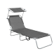Aga Zahradní polohovací lehátko se stříškou Šedé 2DAZ511 - II. JAKOST