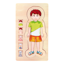 Small Foot Dřevěné hračky puzzle anatomie Tim 2DZ168 - II. JAKOST