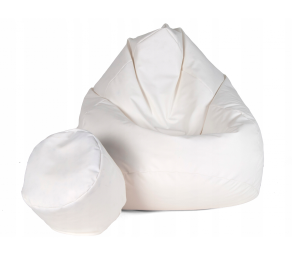 Aga Sedací vak XXXL + podnožník Bílý