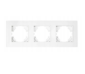Trojitý skleněný rámeček pro zásuvku - bílý