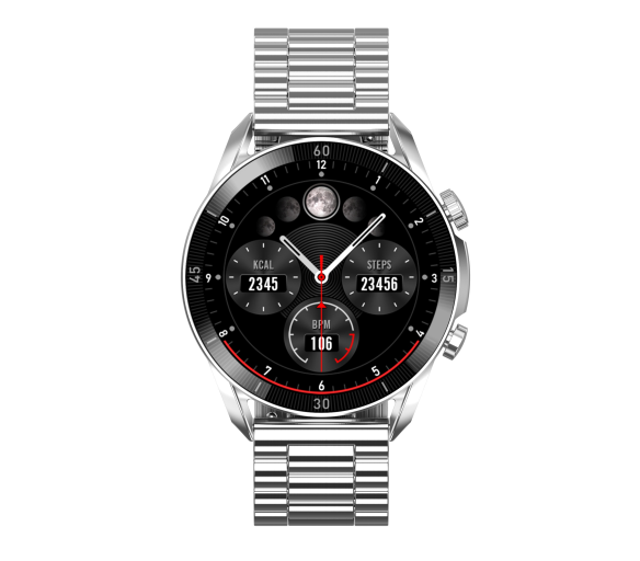 Garett V10 Chytré hodinky Stříbrné s ocelovým stříbrným řemínkem