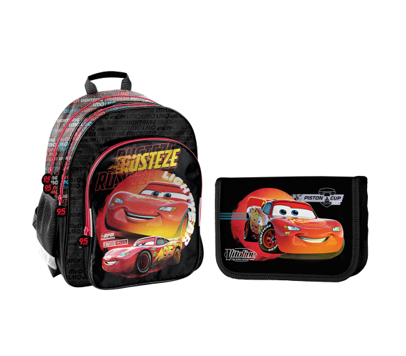 Paso Školní set tříkomorový batoh + penál Cars