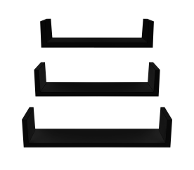 Linder Exclusiv Sada 3 nástěnných polic Černá