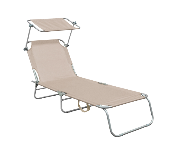 Aga Zahradní polohovací lehátko se stříškou Béžové