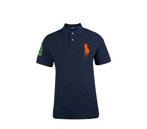 Ralph Lauren CUSTOM-FIT Navy Big Pony Orange