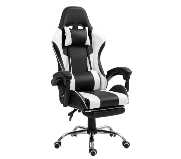 Aga Herní židle s opěrkou pro nohy DS5011 Bílá