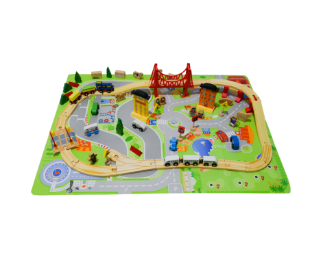 Aga4Kids Dřevěná vláčkodráha 75 dílů