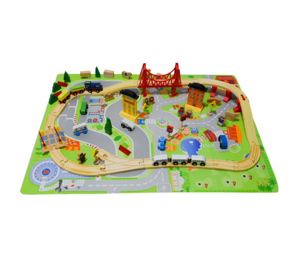 Aga4Kids Dřevěná vláčkodráha 75 dílů