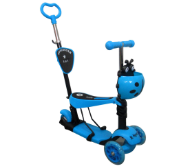 R-Sport Dětská tříkolová koloběžka DZ133 Modrá 5v1 s LED kolečky