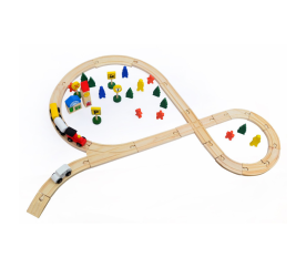 Wooden Toys Dřevěná vláčkodráha 48 dílků 6DZ073 - II.JAKOST