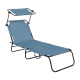 Aga Zahradní polohovací lehátko se stříškou Světle modré 2DAZ624 - II. JAKOST