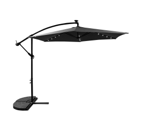 Aga Zahradní slunečník 300 cm Šedý s LED osvětlením 6DAZ206  - II. JAKOST