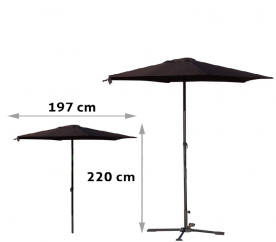 Aga Slunečník UMBRELLA HD-030DB 200 cm Brown